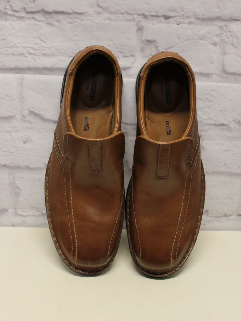 Clarks Escalade Step Brown Leather Slip On Shoes Men's Size 11